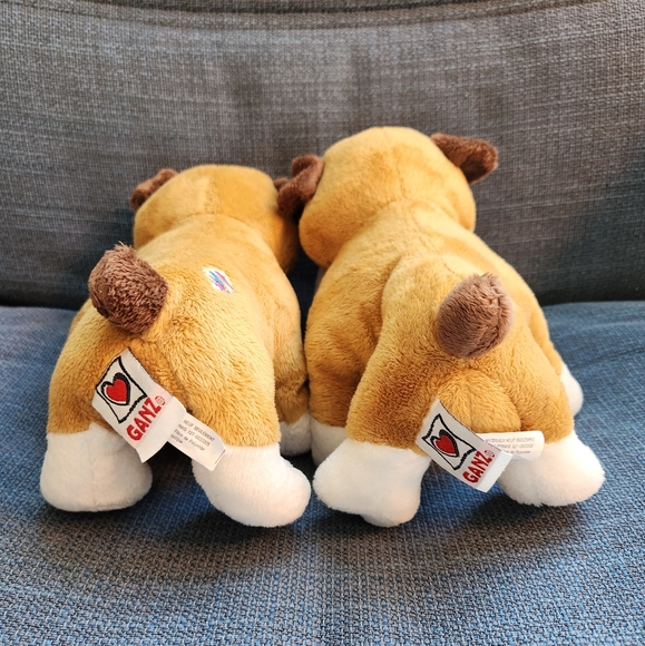 Lot Of 2 Ganz Webkinz Bulldog Stuffed Animal Plush Puppy Dog HM126 No Code - Picture 4 of 7